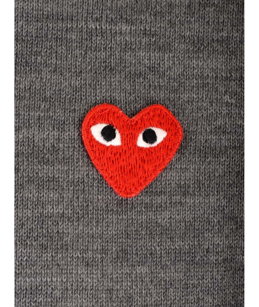 COMME DES GARÇONS PLAY Серый шерстяной джемпер / свитер, фото 3