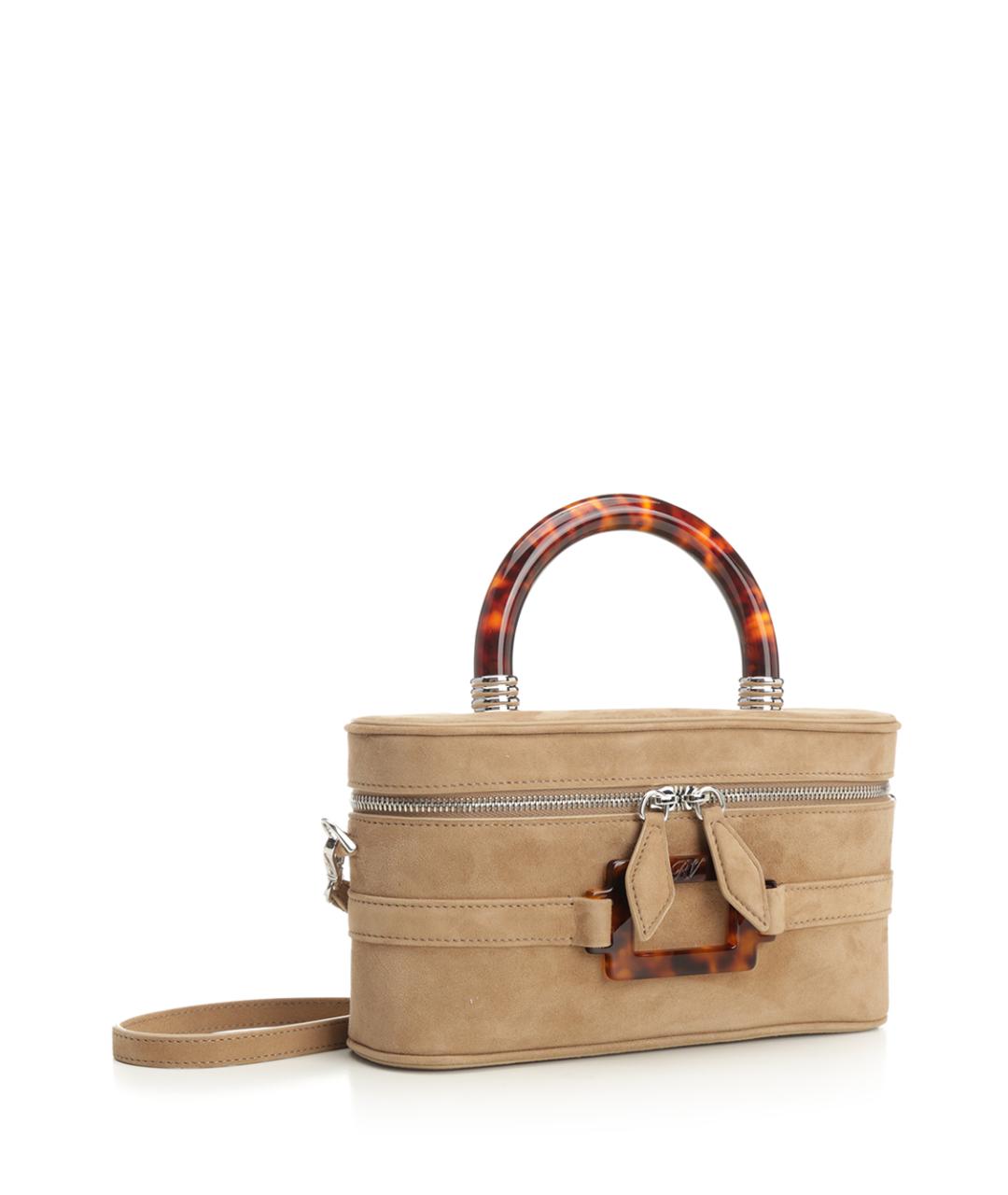 ROGER VIVIER Бежевая замшевая сумка с короткими ручками, фото 2