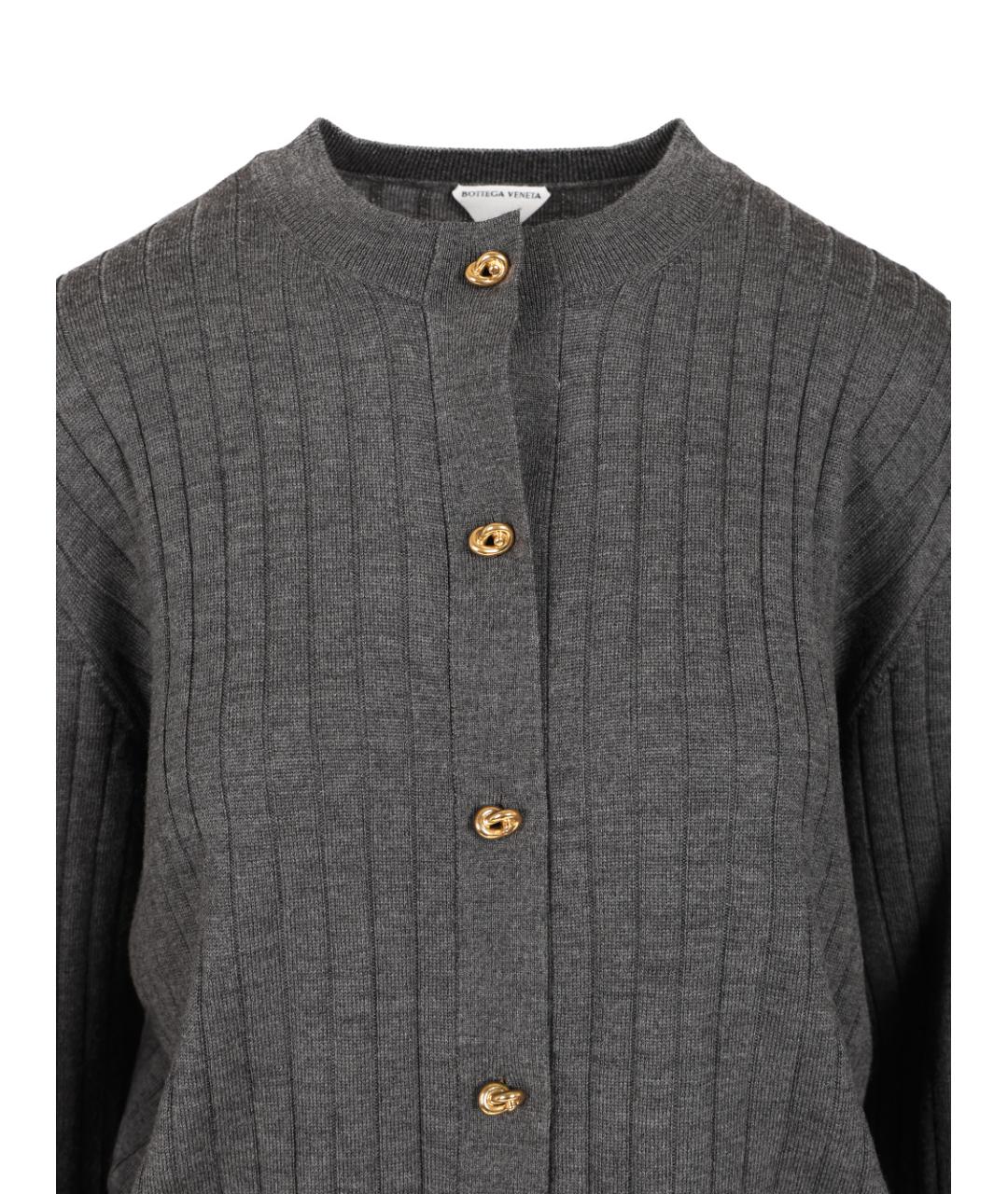 BOTTEGA VENETA Серый шерстяной кардиган, фото 4