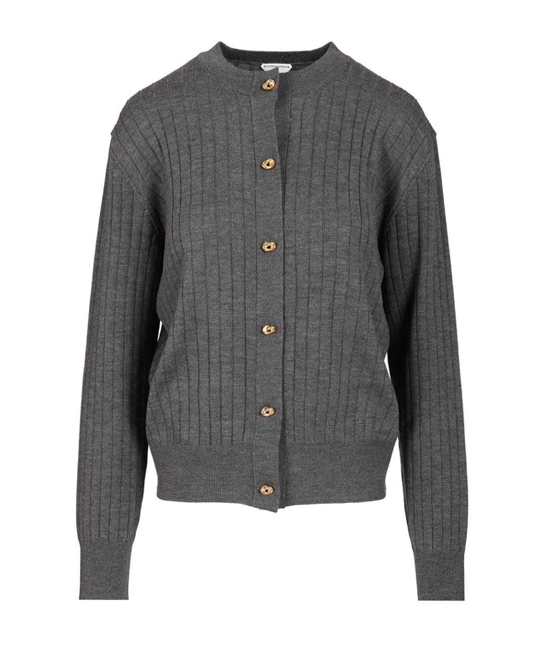 BOTTEGA VENETA Серый шерстяной кардиган, фото 1
