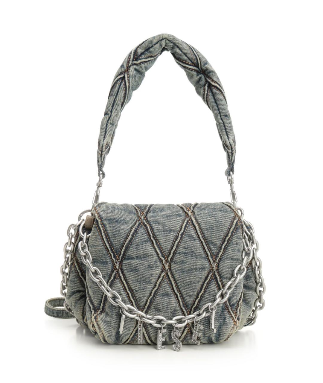 DIESEL Голубая тканевая сумка через плечо, фото 1