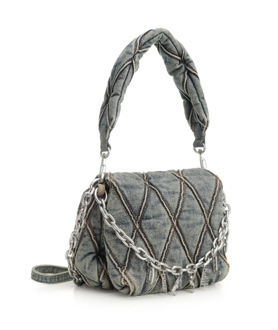 DIESEL Голубая тканевая сумка через плечо, фото 2