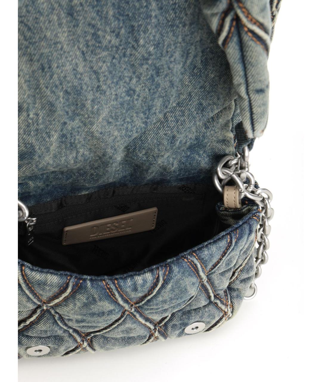 DIESEL Голубая тканевая сумка через плечо, фото 4