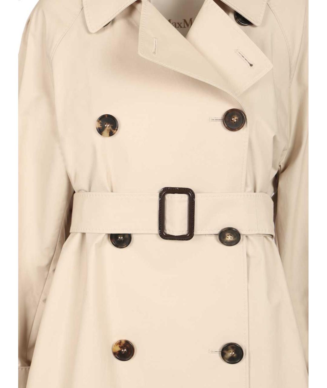 MAX MARA Бежевый хлопковый тренч/плащ, фото 4