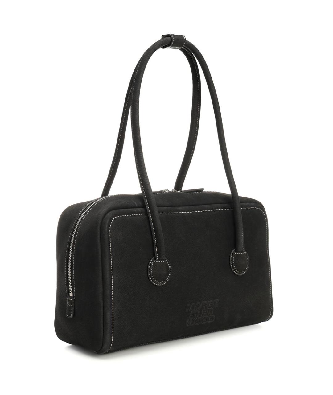 MARGESHERWOOD Черная кожаная сумка тоут, фото 2