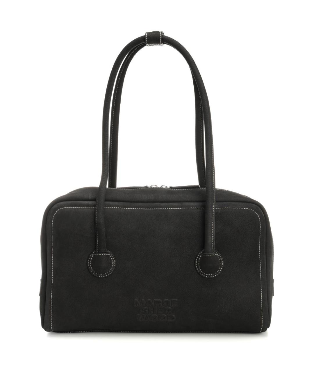 MARGESHERWOOD Черная кожаная сумка тоут, фото 1