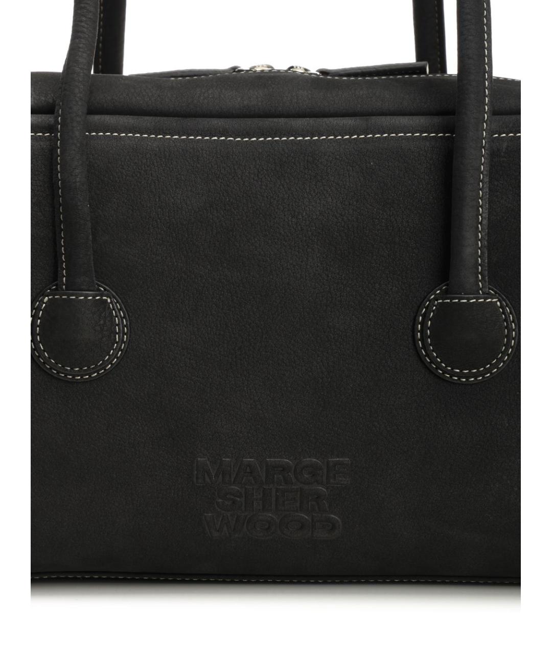 MARGESHERWOOD Черная кожаная сумка тоут, фото 5