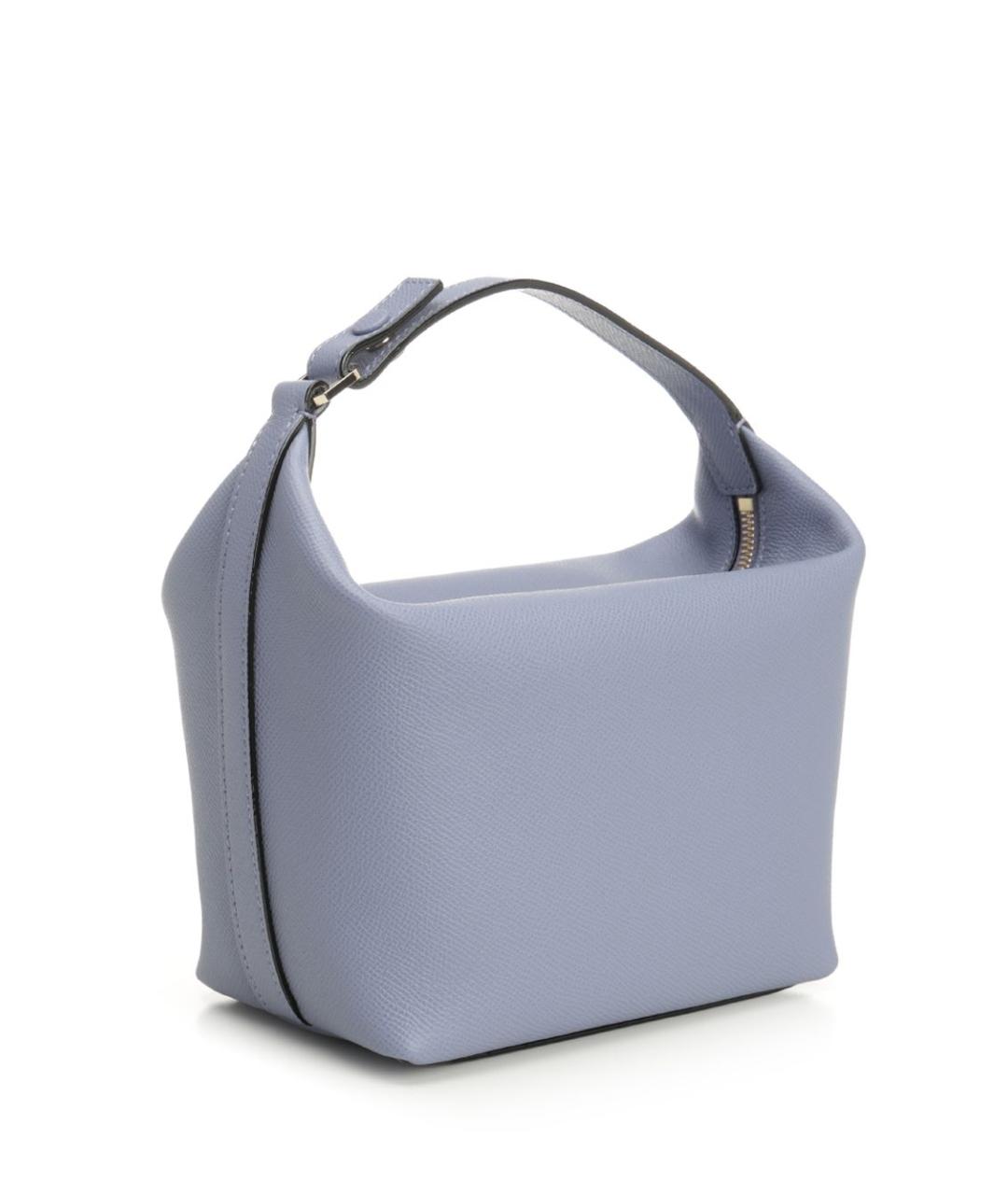 VALEXTRA Голубая кожаная сумка с короткими ручками, фото 2