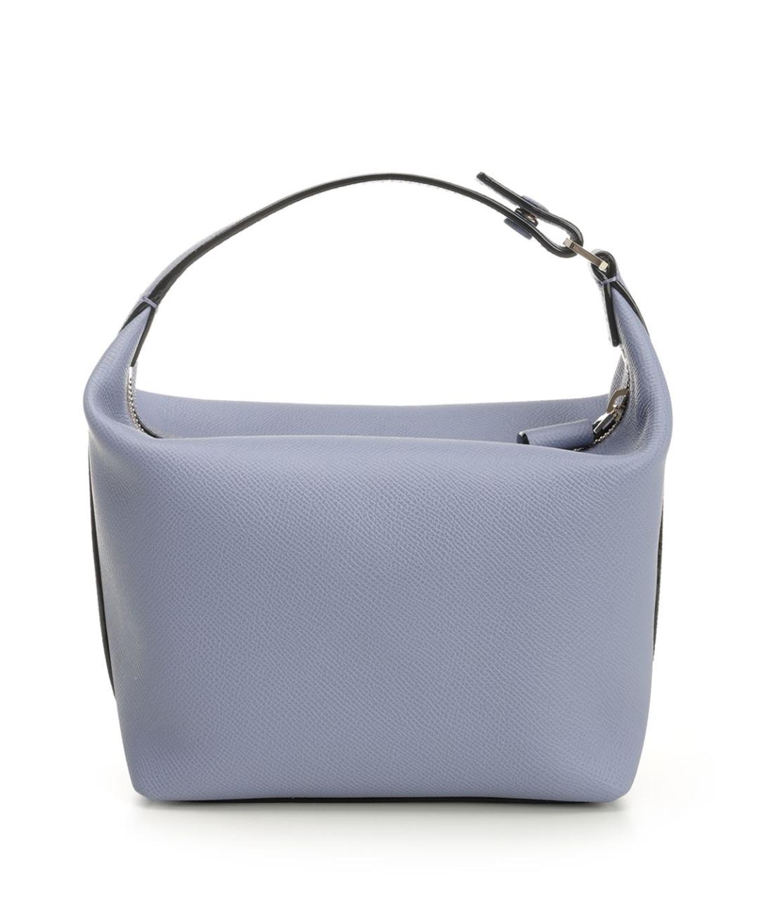 VALEXTRA Голубая кожаная сумка с короткими ручками, фото 3