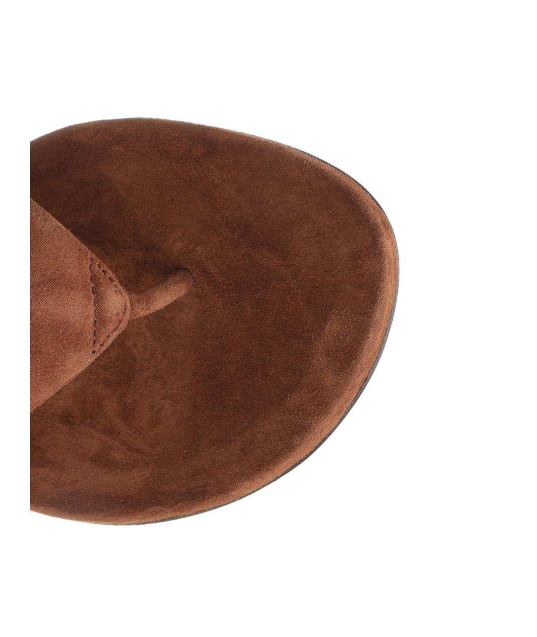 LE MONDE BERYL Коричневые замшевые шлепанцы, фото 4