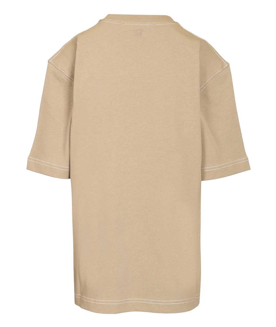 Ami Paris Бежевая хлопковая футболка, фото 2