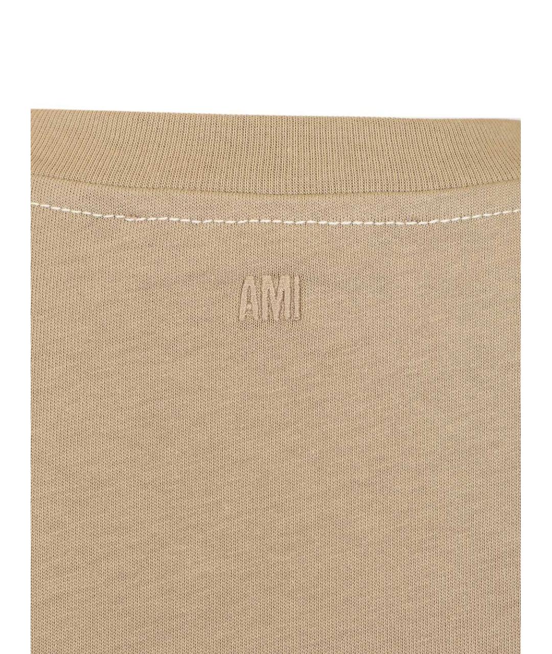 Ami Paris Бежевая хлопковая футболка, фото 5