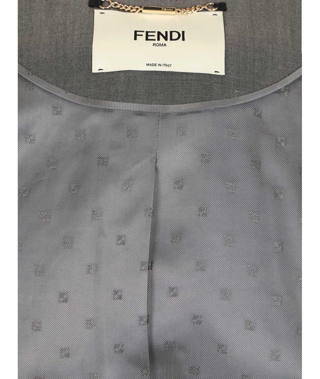 FENDI Серая шерстяная куртка, фото 6