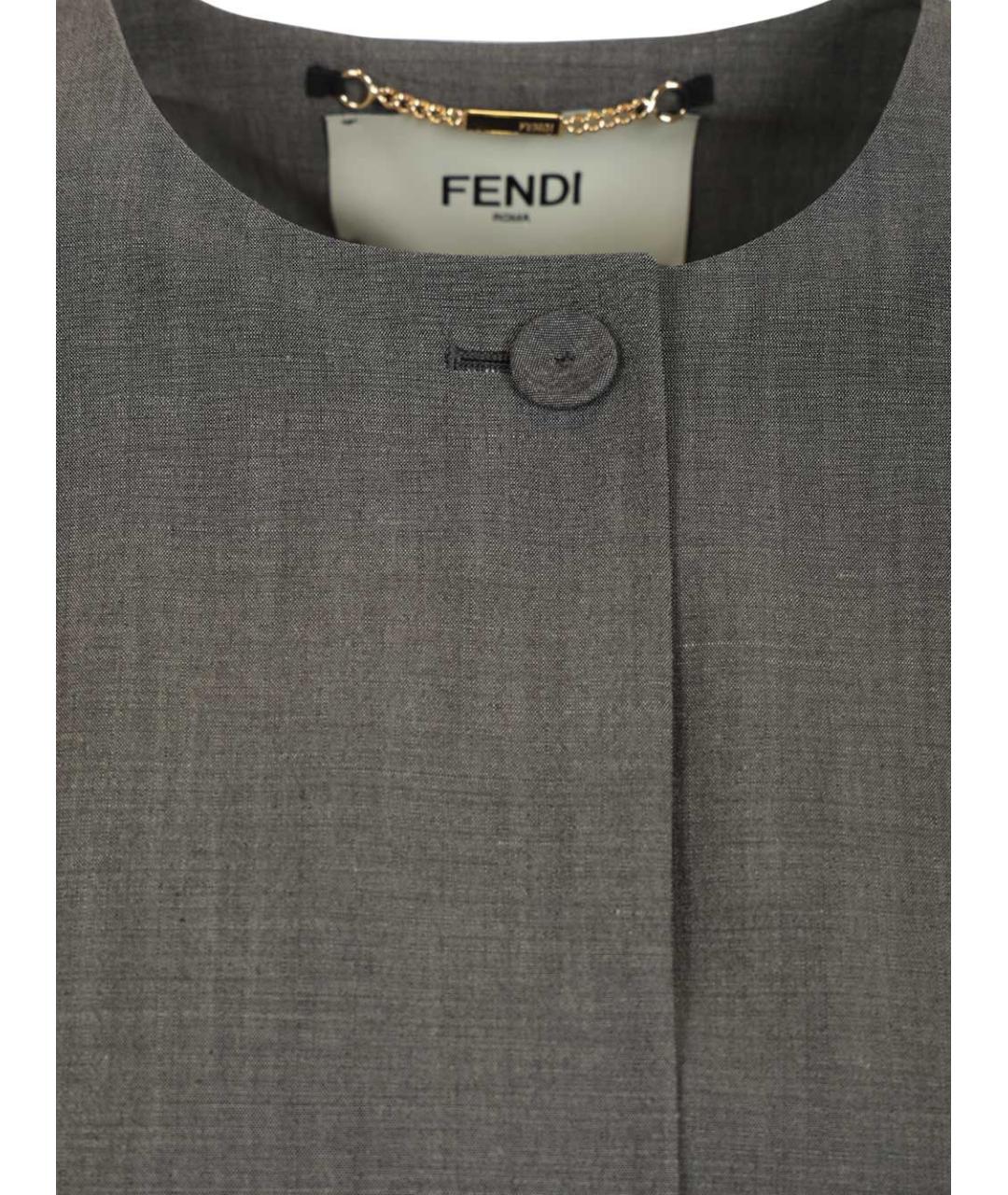 FENDI Серая шерстяная куртка, фото 4