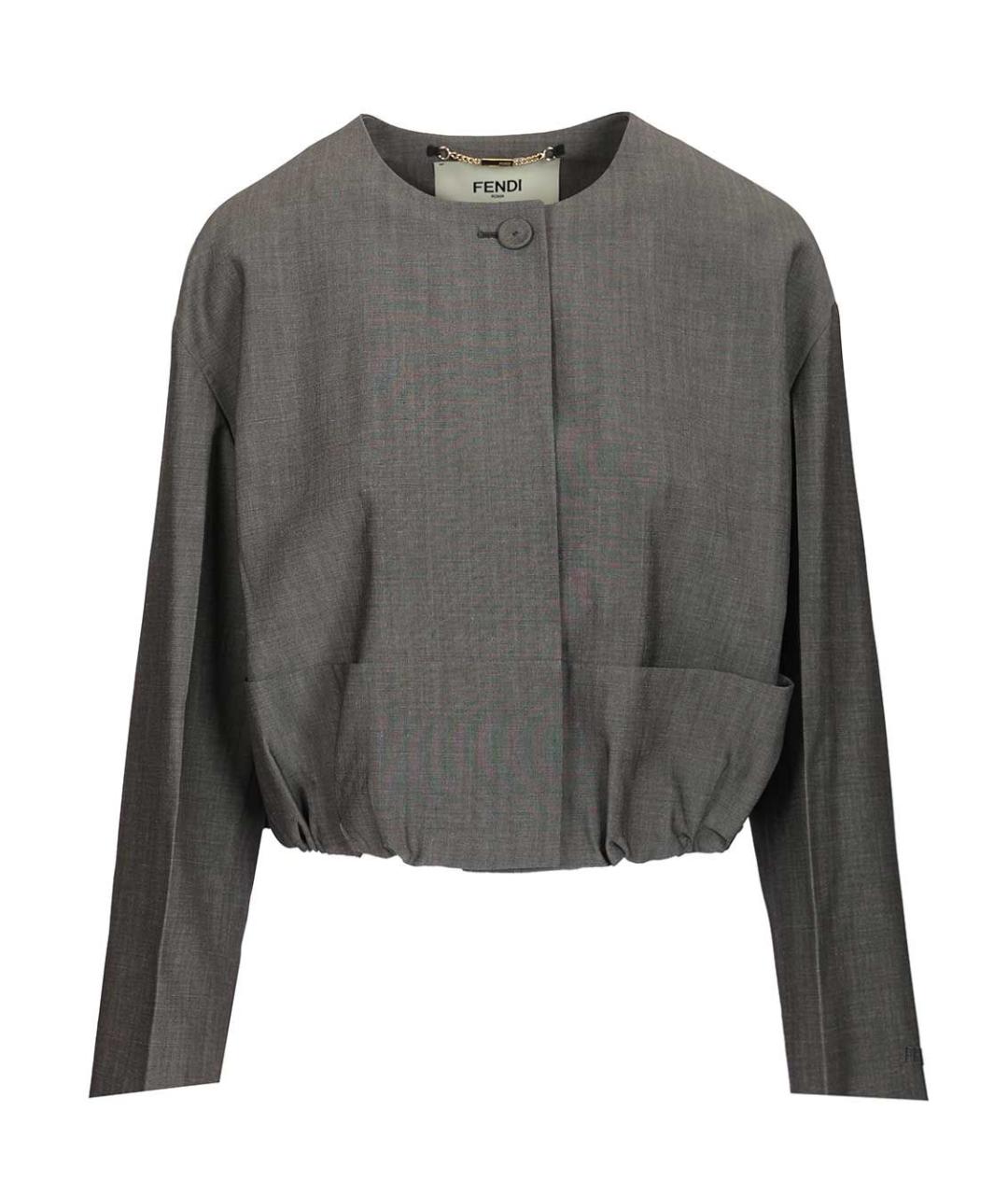 FENDI Серая шерстяная куртка, фото 1