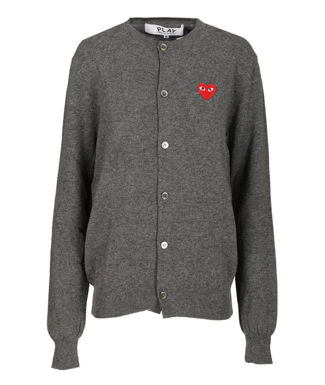 COMME DES GARÇONS PLAY Серый шерстяной кардиган, фото 1