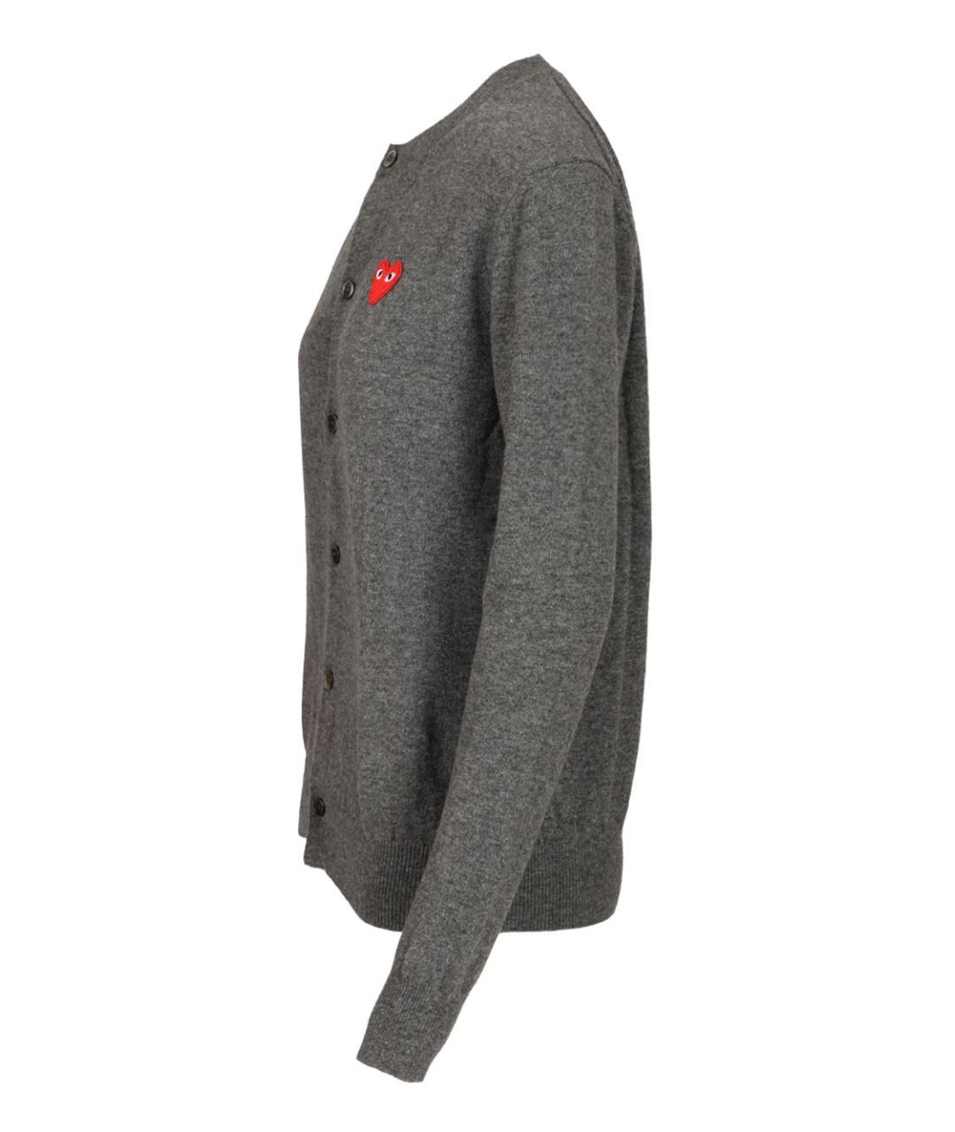 COMME DES GARÇONS PLAY Серый шерстяной кардиган, фото 3