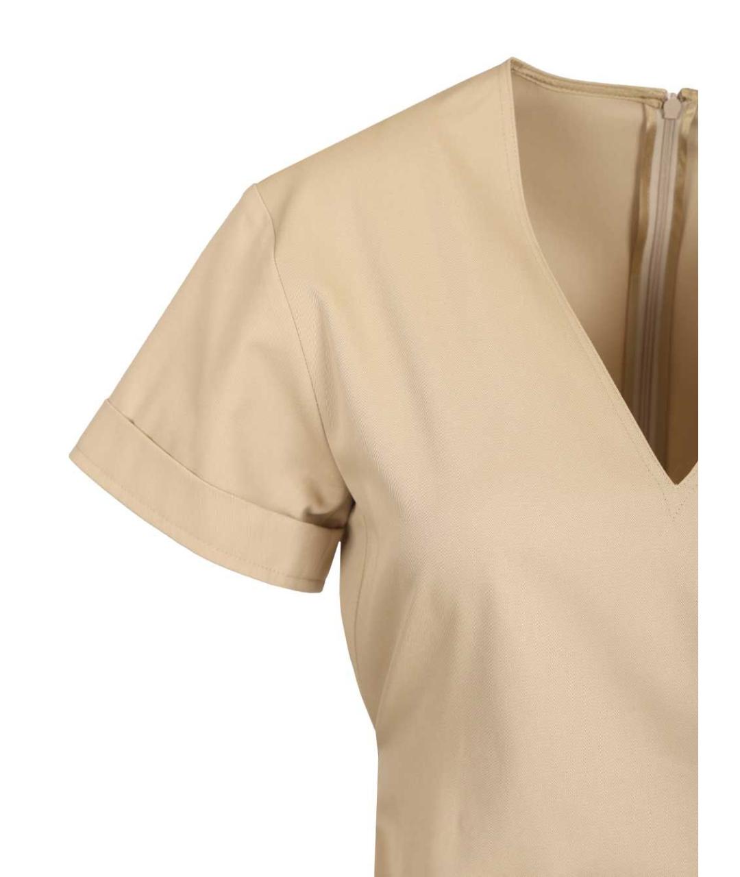 LOEWE Бежевое хлопковое повседневное платье, фото 5