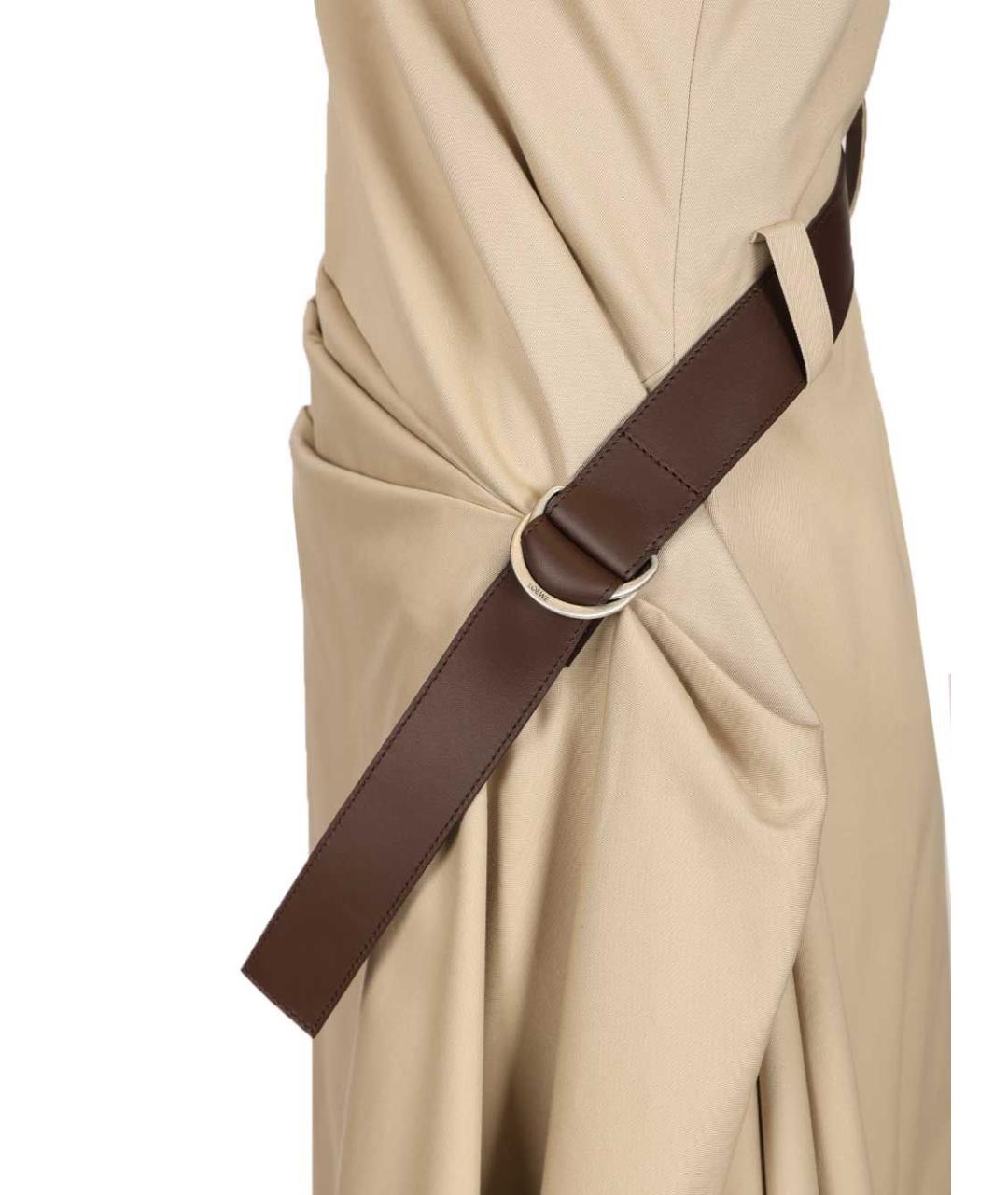 LOEWE Бежевое хлопковое повседневное платье, фото 6