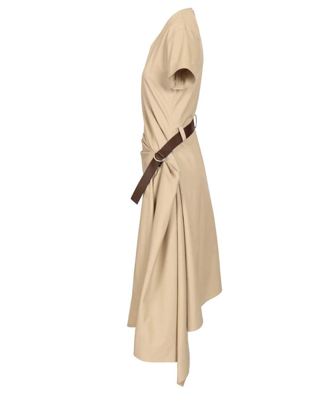 LOEWE Бежевое хлопковое повседневное платье, фото 3