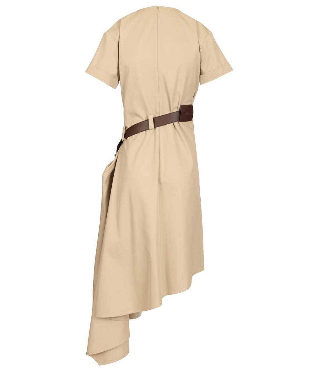 LOEWE Бежевое хлопковое повседневное платье, фото 2