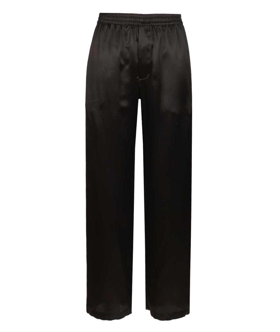 SAINT LAURENT Черные шелковые прямые брюки, фото 1