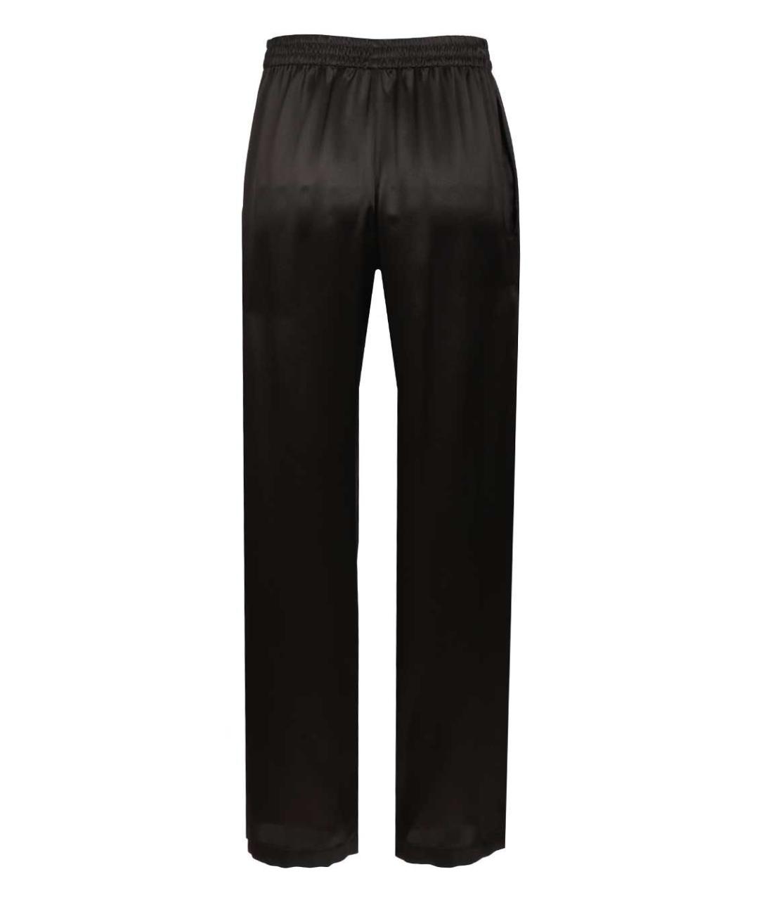SAINT LAURENT Черные шелковые прямые брюки, фото 2