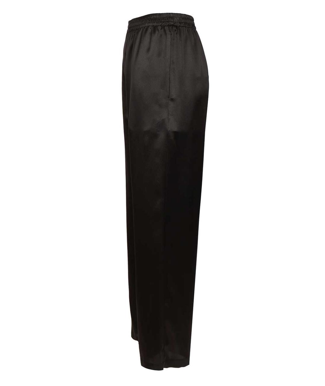 SAINT LAURENT Черные шелковые прямые брюки, фото 3
