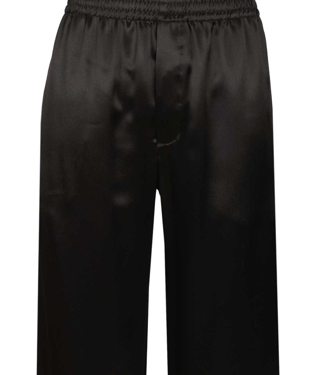 SAINT LAURENT Черные шелковые прямые брюки, фото 4