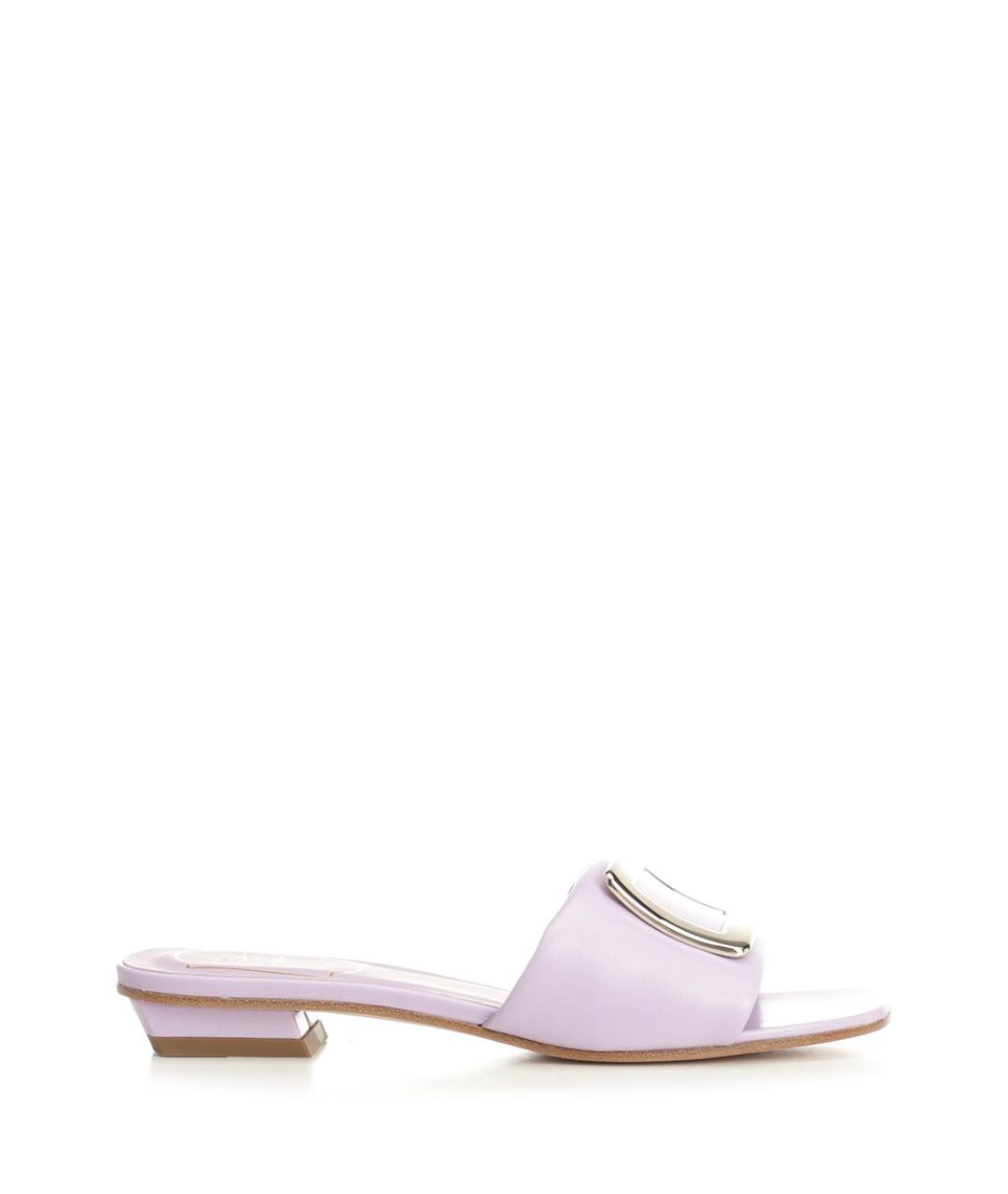 ROGER VIVIER Фиолетовые кожаные сандалии, фото 1