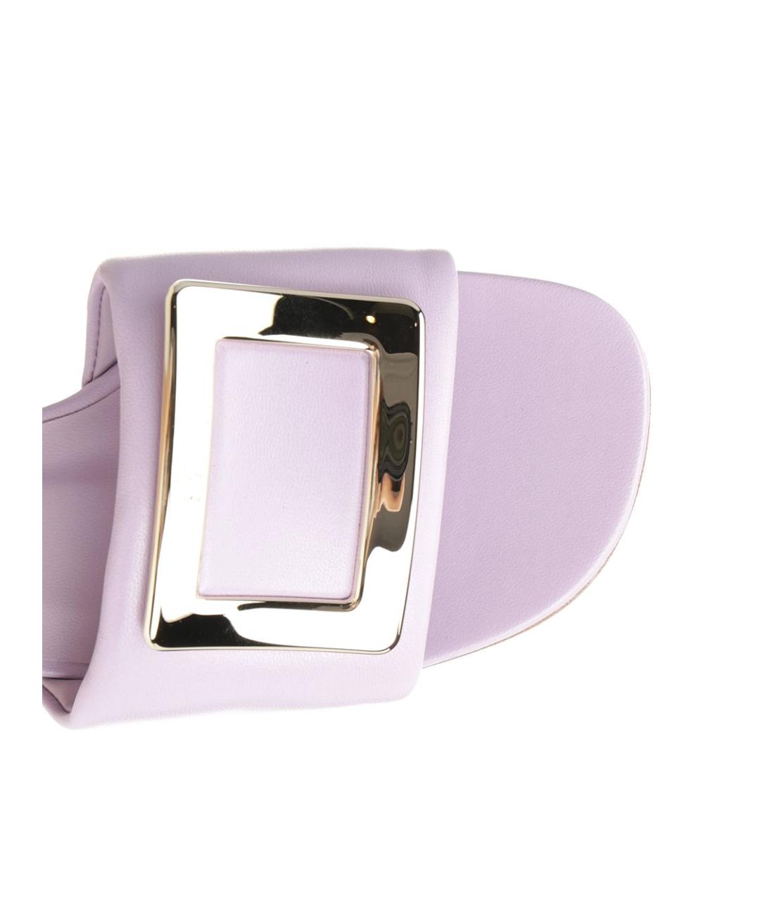 ROGER VIVIER Фиолетовые кожаные сандалии, фото 4