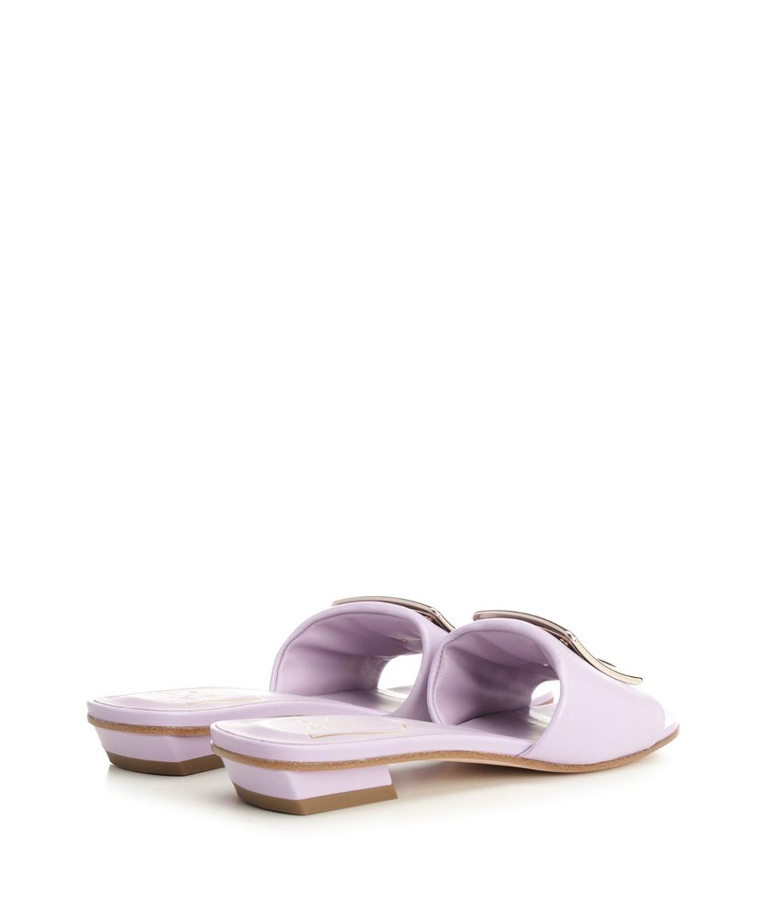 ROGER VIVIER Фиолетовые кожаные сандалии, фото 3