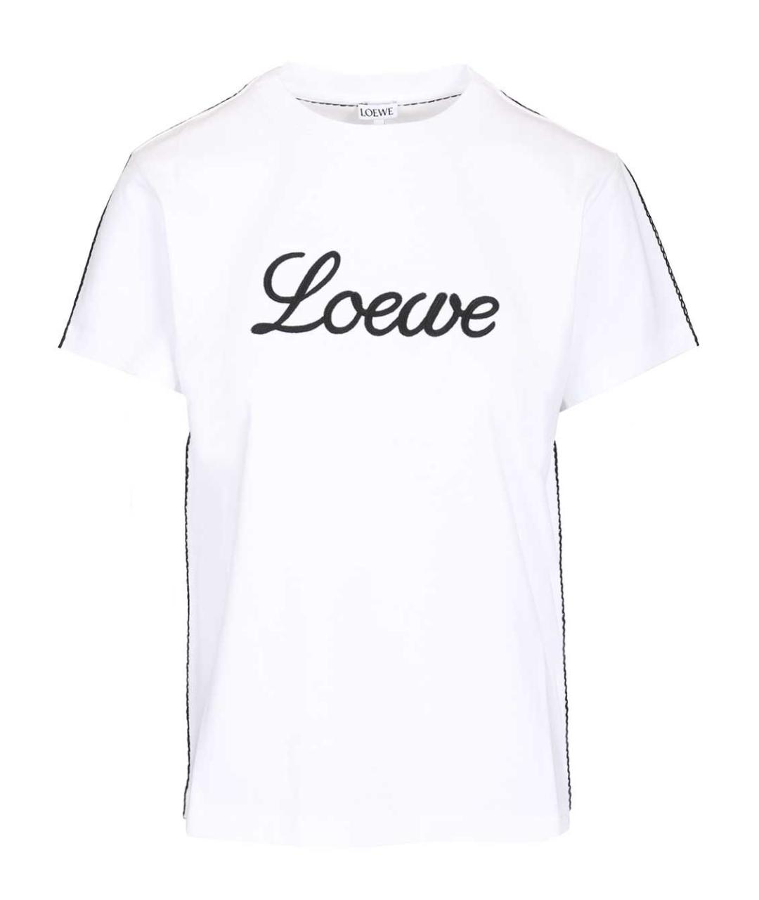 LOEWE Белая хлопковая футболка, фото 1