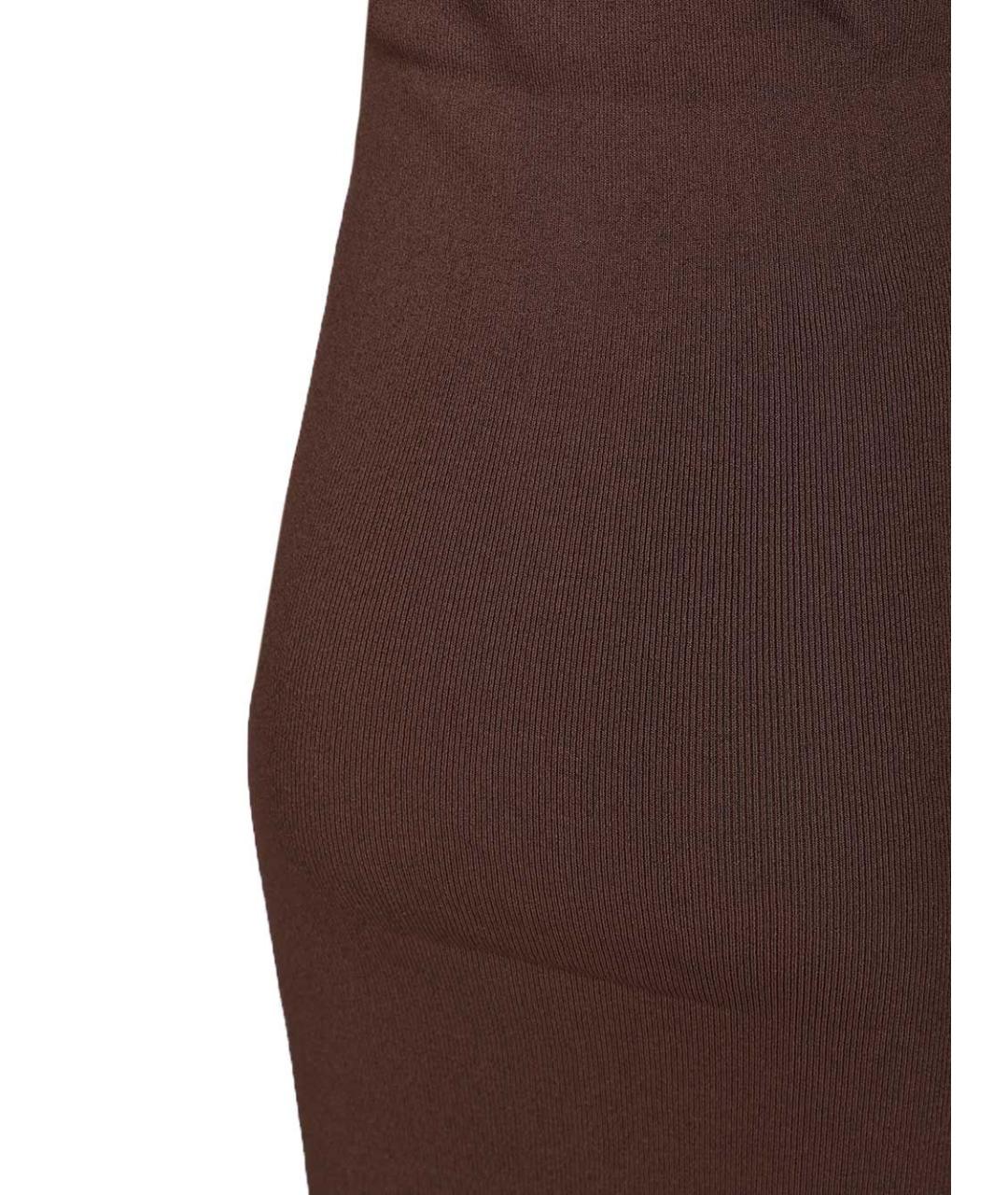 FEDERICA TOSI Коричневое вискозное коктейльное платье, фото 5