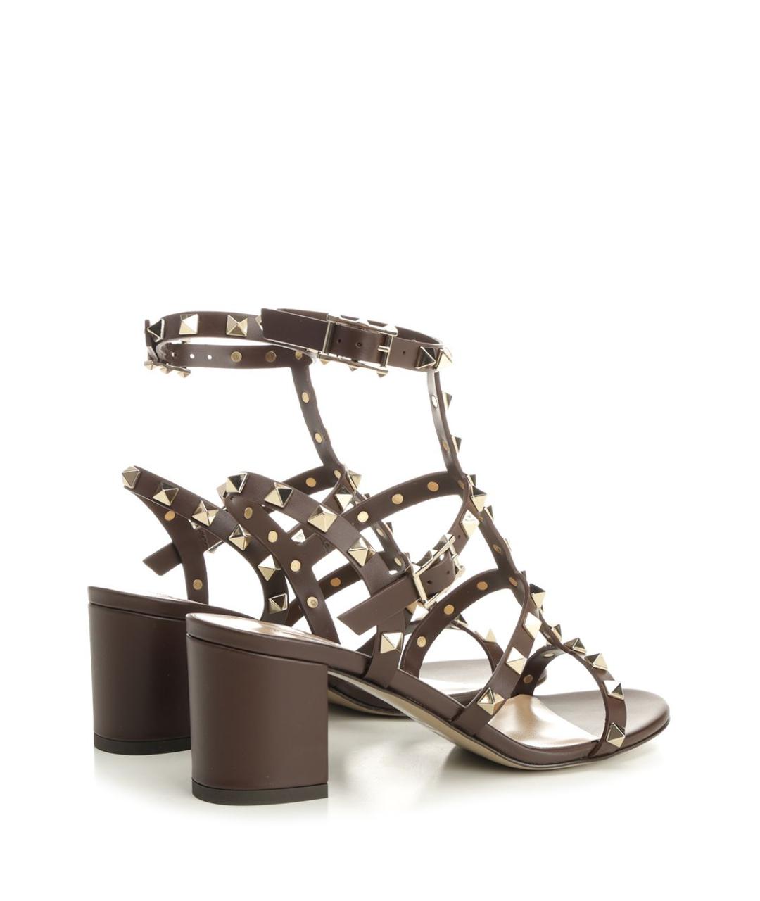 VALENTINO Коричневые кожаные сандалии, фото 3
