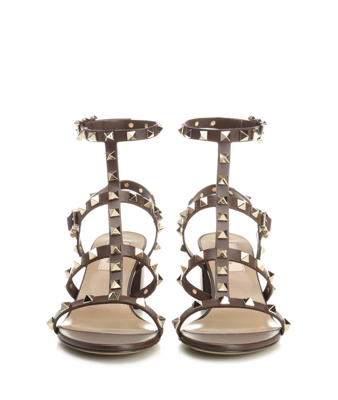 VALENTINO Коричневые кожаные сандалии, фото 5