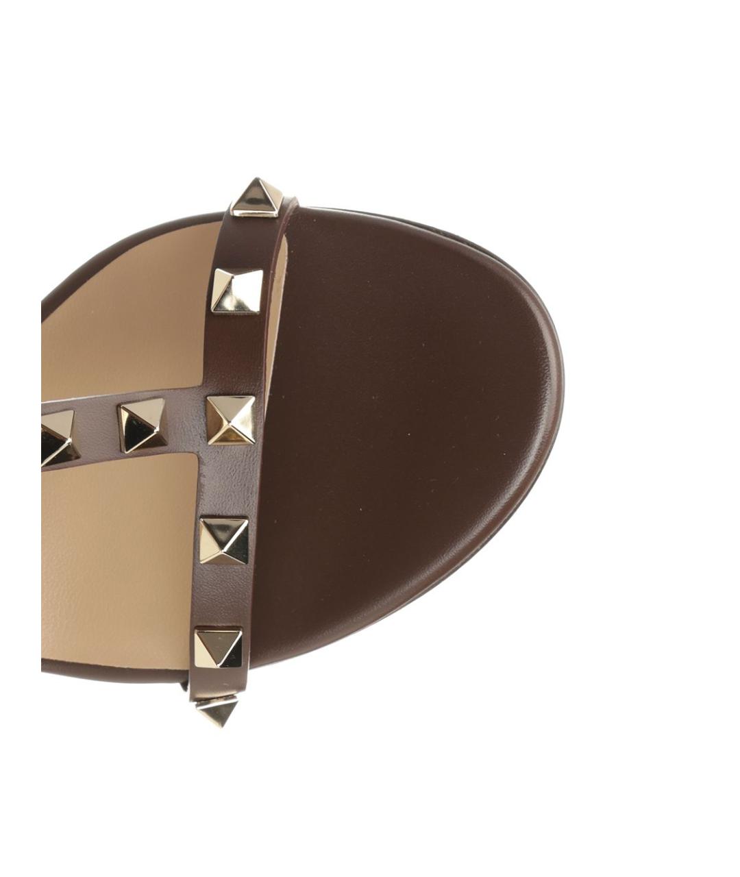 VALENTINO Коричневые кожаные сандалии, фото 4