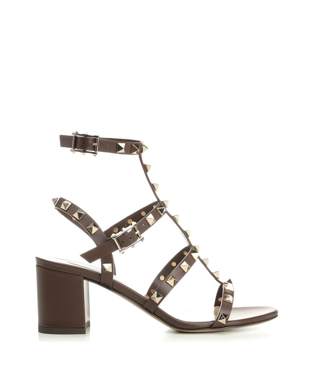 VALENTINO Коричневые кожаные сандалии, фото 1