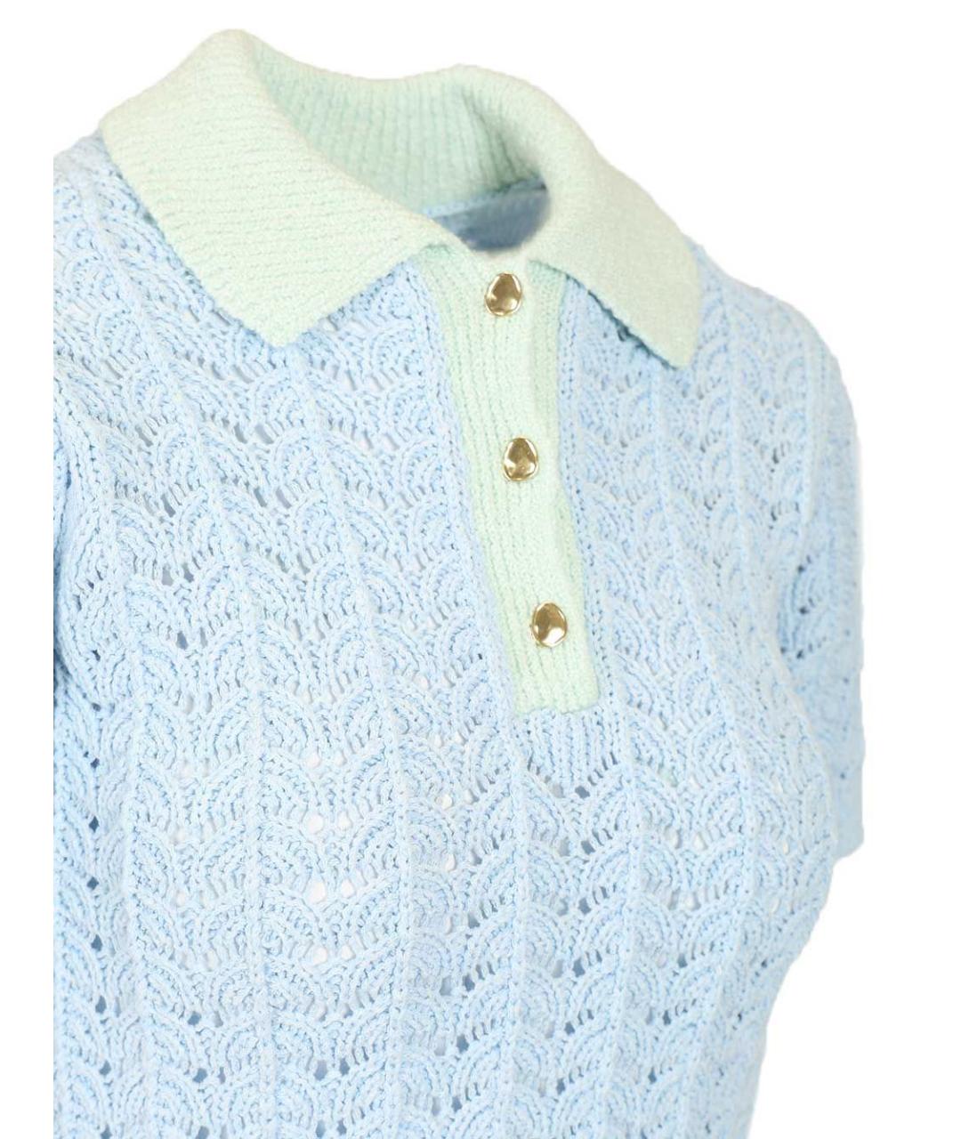 FORTE FORTE Голубая хлопковая футболка, фото 4