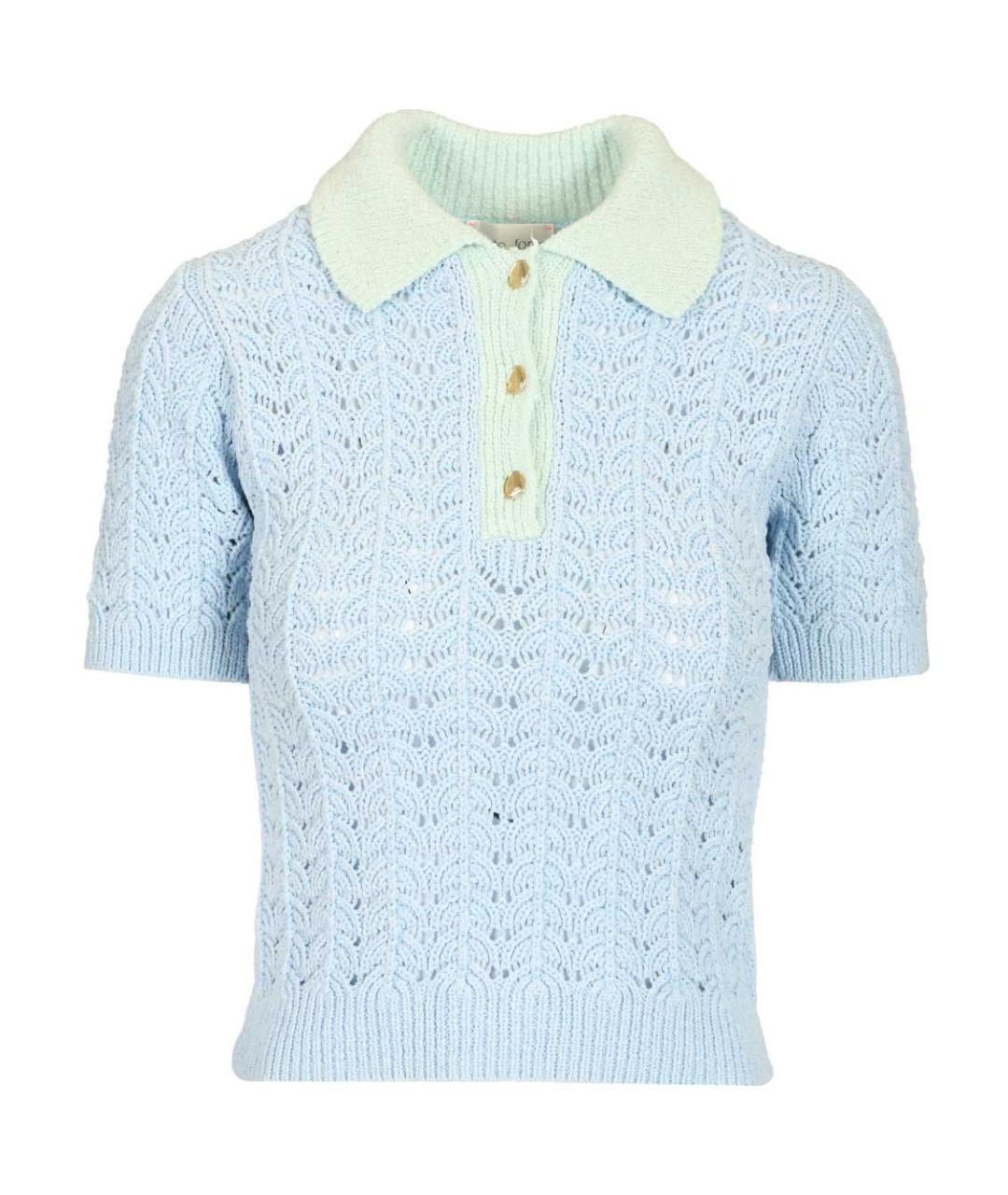 FORTE FORTE Голубая хлопковая футболка, фото 1