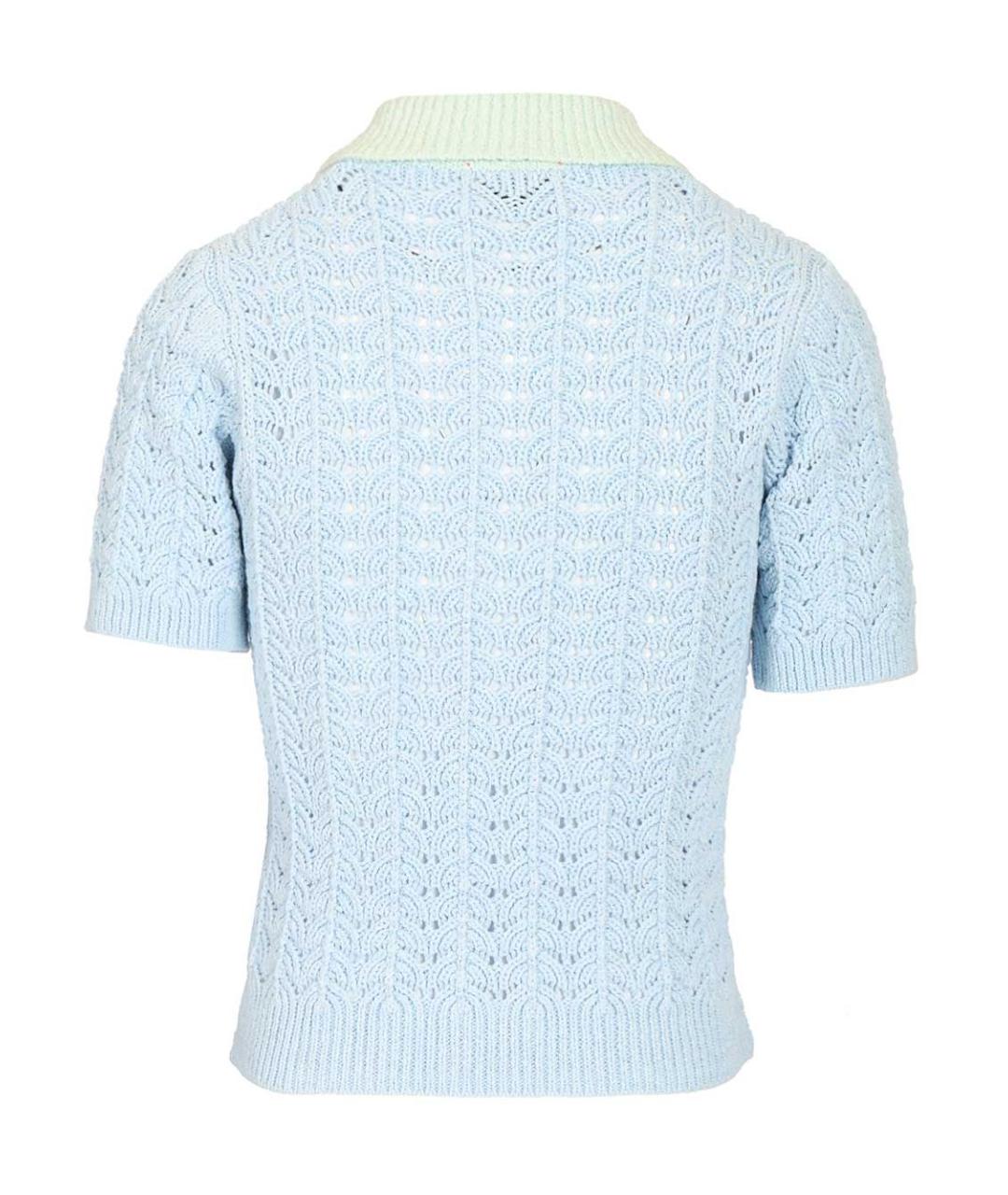 FORTE FORTE Голубая хлопковая футболка, фото 2