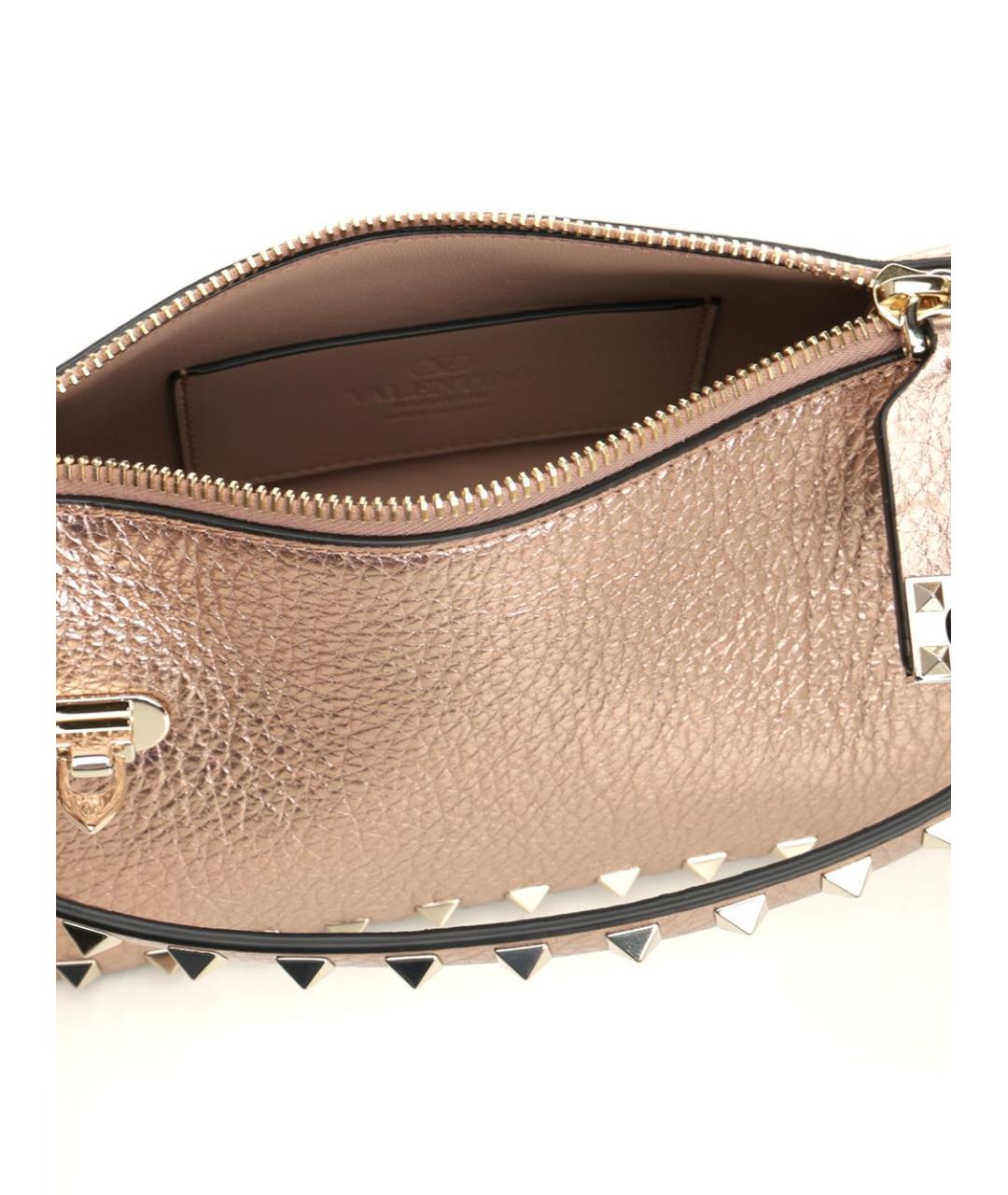 VALENTINO Розовая кожаная сумка через плечо, фото 4