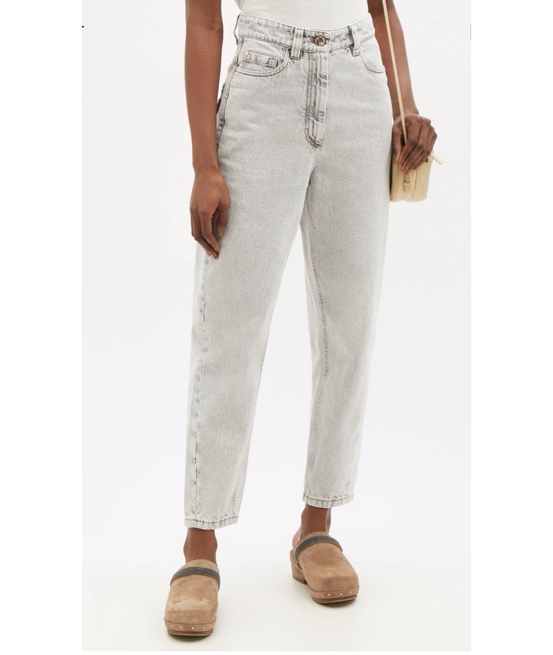 BRUNELLO CUCINELLI Серые хлопковые джинсы слим, фото 5