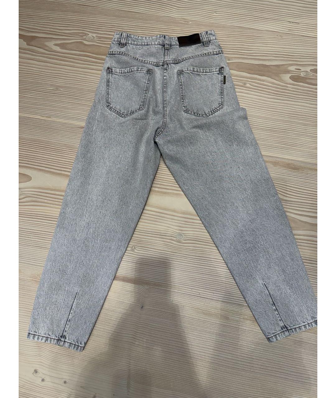 BRUNELLO CUCINELLI Серые хлопковые джинсы слим, фото 2