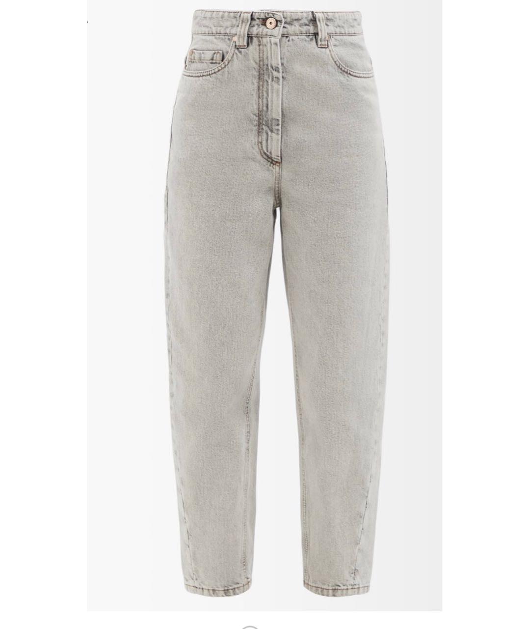 BRUNELLO CUCINELLI Серые хлопковые джинсы слим, фото 8