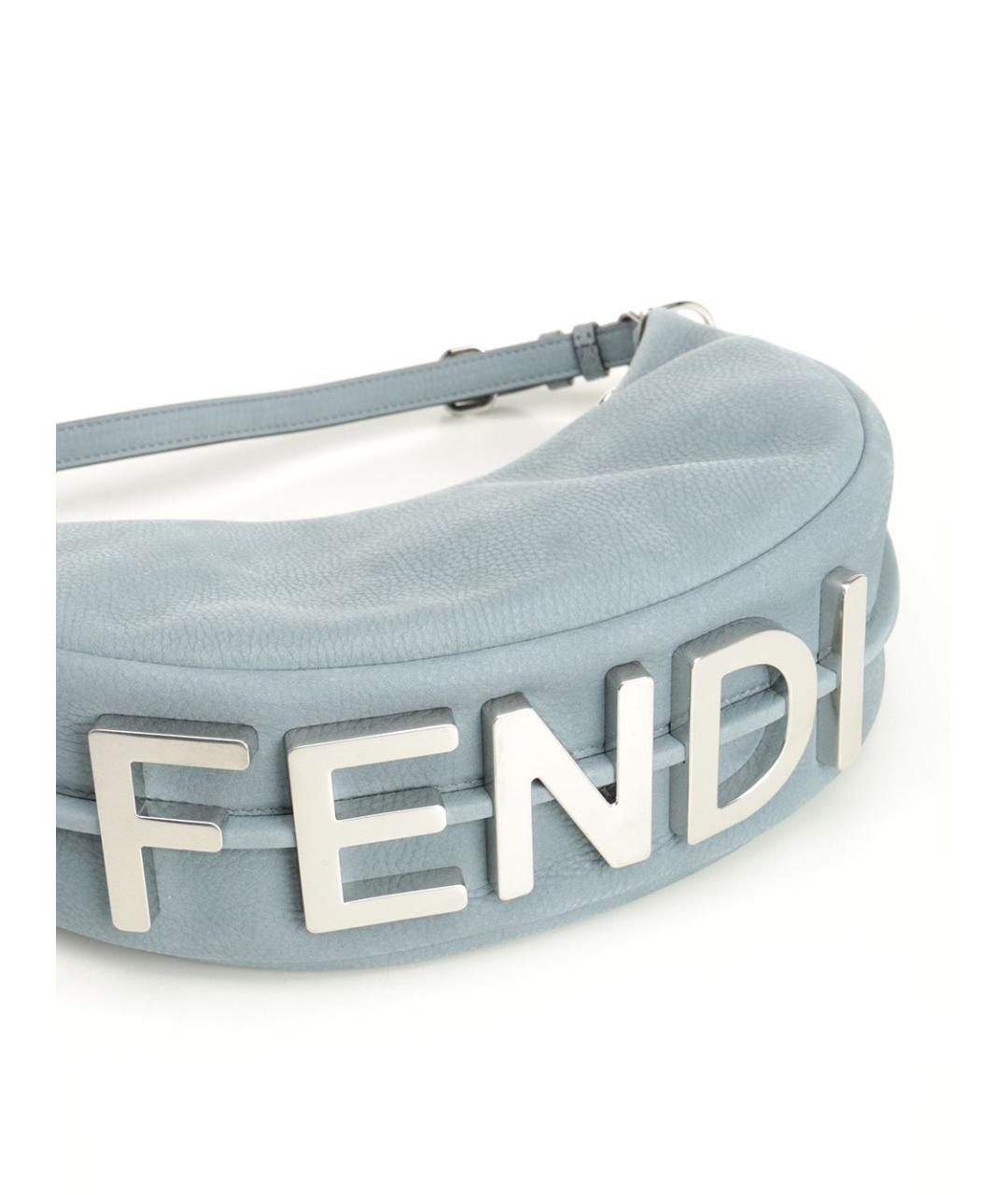 FENDI Голубая кожаная сумка через плечо, фото 5