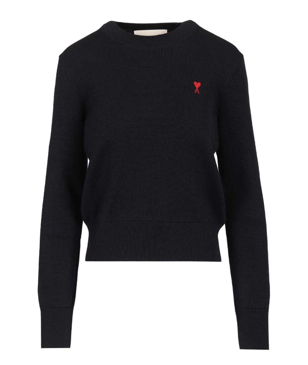 Ami Paris Темно-синий шерстяной джемпер / свитер, фото 1