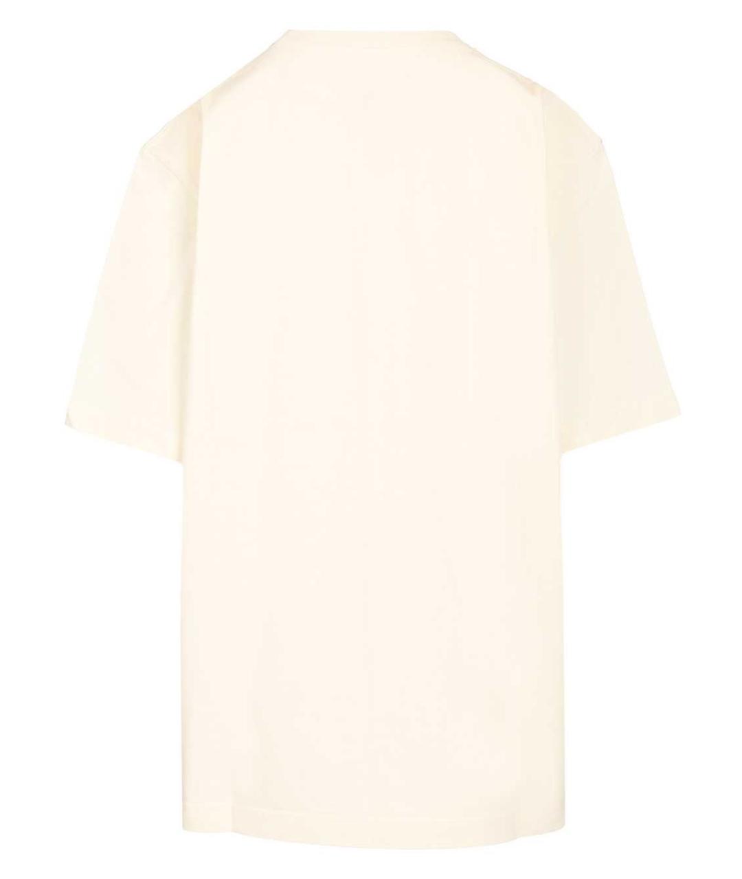 MAISON KITSUNE Бежевая хлопковая футболка, фото 2