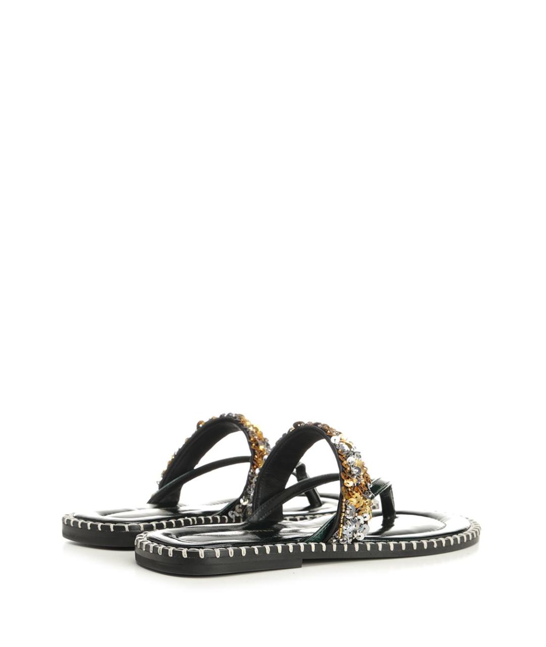 DRIES VAN NOTEN Черные кожаные сандалии, фото 3