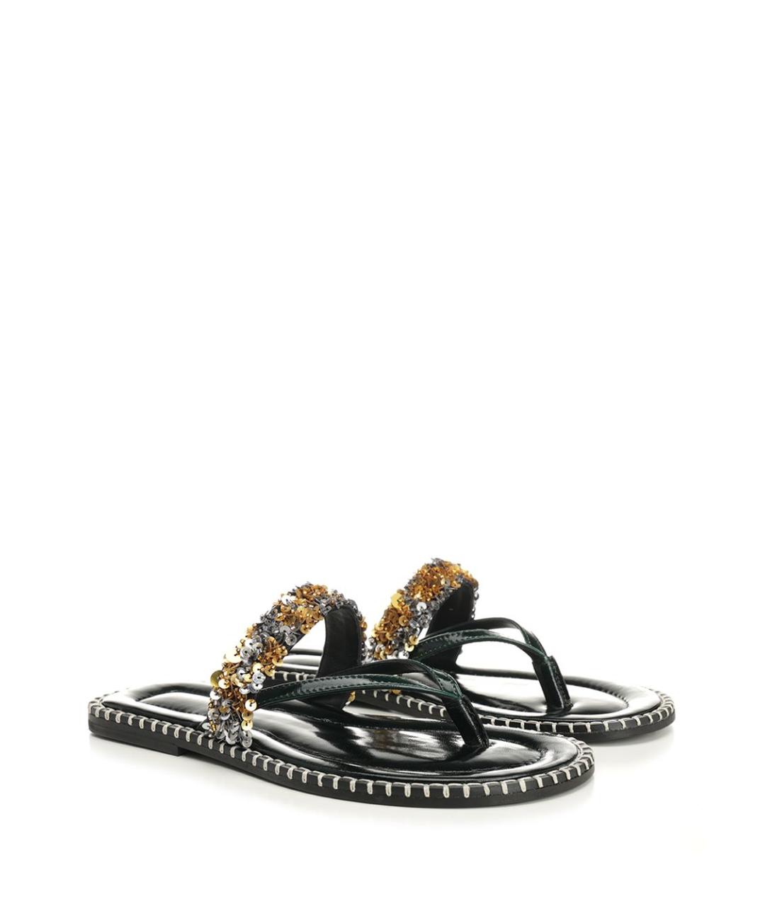 DRIES VAN NOTEN Черные кожаные сандалии, фото 2